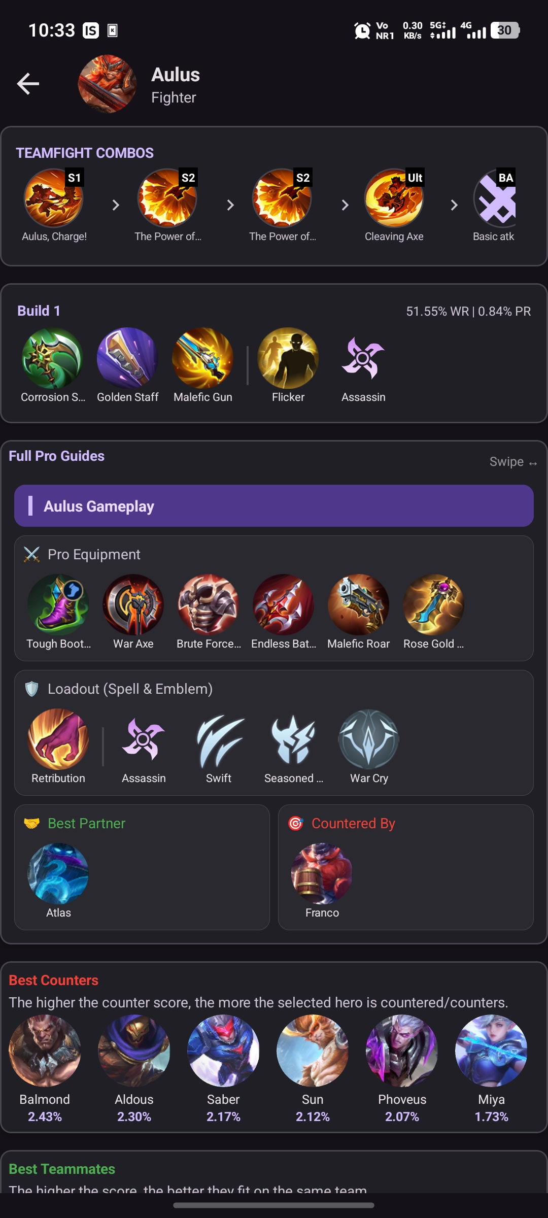 MLBB Guide counter strategy screen